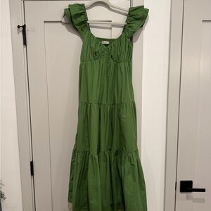 Abercrombie & Fitch Poplin Puff Sleeve Maxi Dress